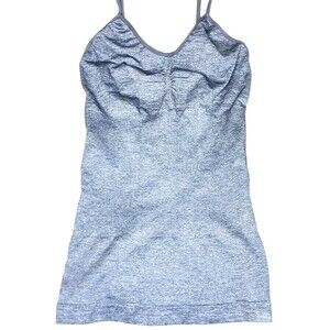 Rachel Roy Camisole Tank Top Shapewear Stretch Tummy Ruched Gray L Womens Yoga